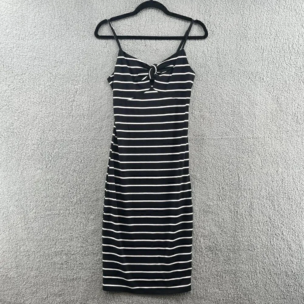Dollhouse Striped Midi Dress - Size Small, Spaghetti Strap, Tie at Bust, Beachy
